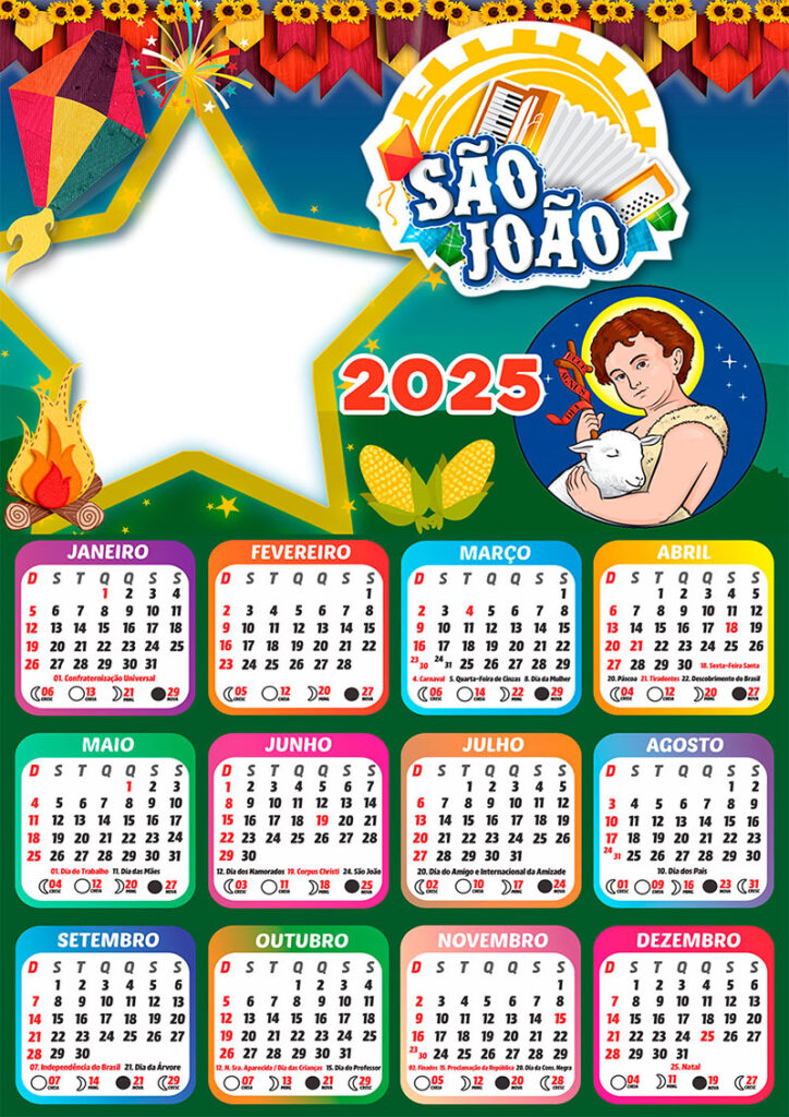 Calendário 2025 São João Em Png Arte Digital Calendáriolegal