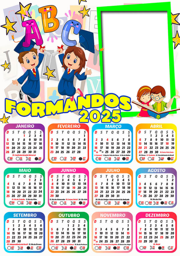 Calendário 2025 Formandos ABC PNG Arte Digital