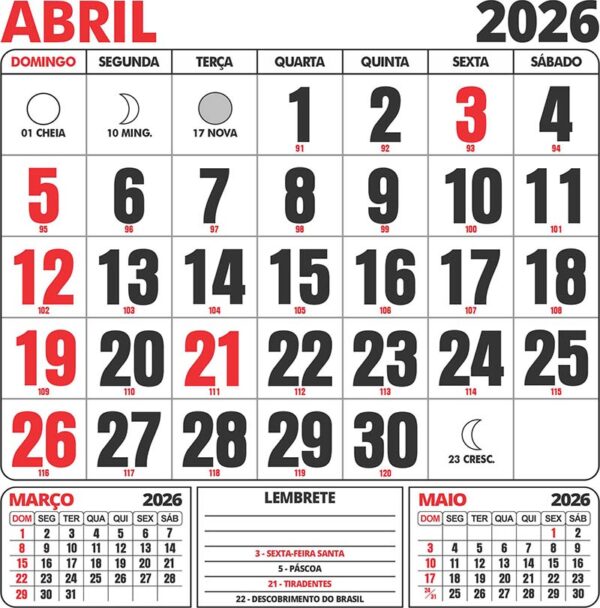 Calendário Folhinha 2026 para Parede Vetor CDR Corel - Image 4