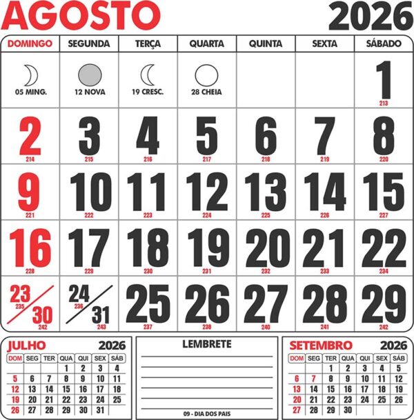 Calendário Folhinha 2026 para Parede Vetor CDR Corel - Image 8