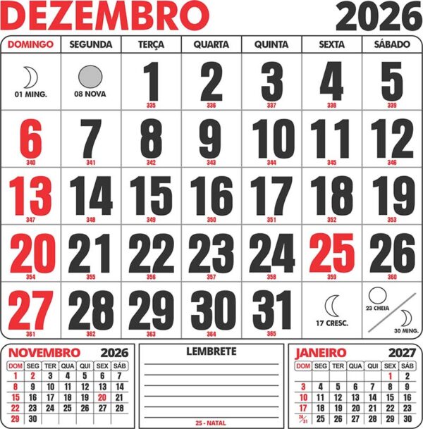Calendário Folhinha 2026 para Parede Vetor CDR Corel - Image 12