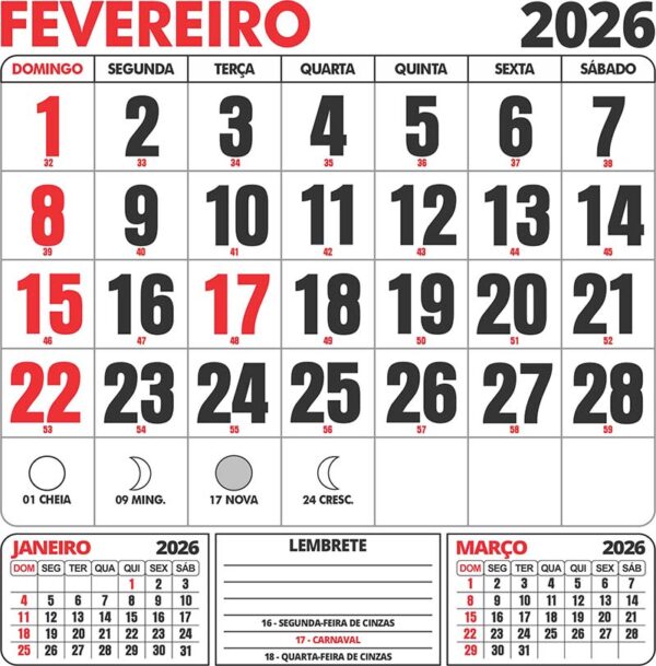 Calendário Folhinha 2026 para Parede Vetor CDR Corel - Image 2