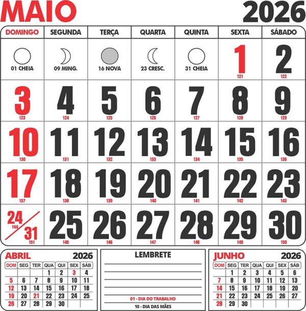 Calendário Folhinha 2026 para Parede Vetor CDR Corel - Image 5