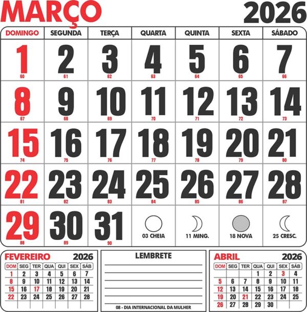Calendário Folhinha 2026 para Parede Vetor CDR Corel - Image 3