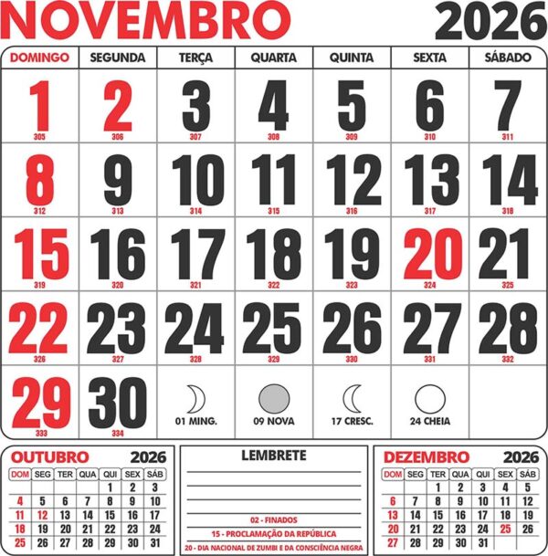 Calendário Folhinha 2026 para Parede Vetor CDR Corel - Image 11