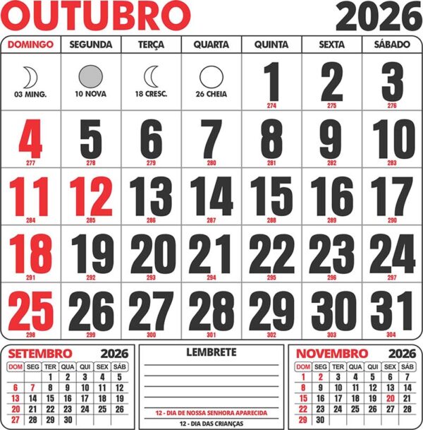 Calendário Folhinha 2026 para Parede Vetor CDR Corel - Image 10