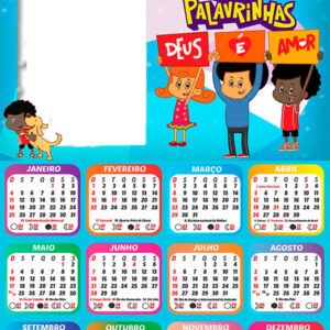 Calendário 2026 3 Palavrinhas PNG Arte Digital