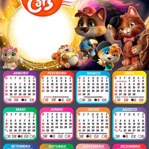Calendário 2026 44 Cats PNG Arte Digital