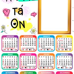 Calendário 2026 A Mãe Tá ON Dia das Mães PNG Arte Digital