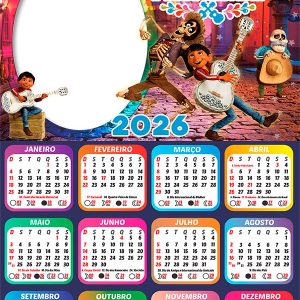 Calendário 2026 A Vida é uma Festa PNG Arte Digital