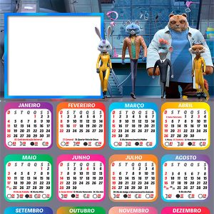 Calendário 2026 Agentes Selvagens PNG Arte Digital