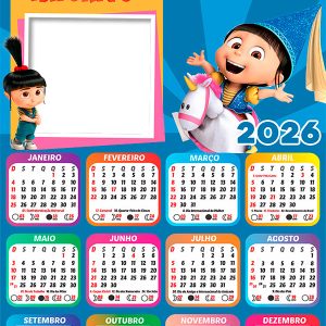 Calendário 2026 Agnes PNG Arte Digital