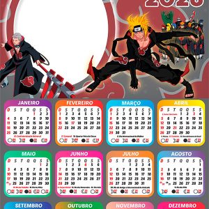 Calendário 2026 Akatsuki PNG Arte Digital