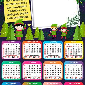 Calendário 2026 Alegria e Muita Prosperidade PNG Arte Digital
