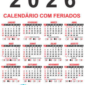 Calendário 2026 Vetor Fundo Transparente CorelDraw CDR
