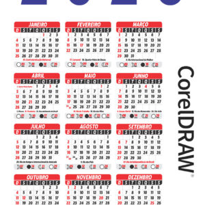 Calendário 2026 de Bolso com Feriados