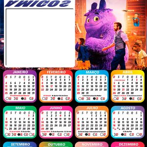 Calendário 2026 Amigos Imaginários PNG Arte Digital