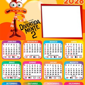 Calendário 2026 Ansiedade Divertidamente 2 PNG Arte Digital