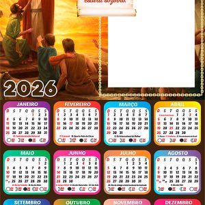 Calendário 2026 Aquele que crê em Jesus PNG Arte Digital