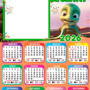 Calendário 2026 As Aventuras de Sammy PNG Arte Digital