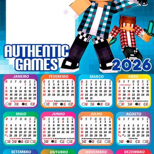 Calendário 2026 Authentic Games PNG Arte Digital