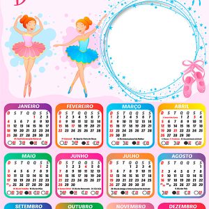 Calendário 2026 Bailarina PNG Arte Digital