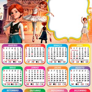Calendário 2026 Balerina PNG Arte Digital