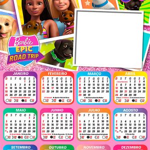Calendário 2026 Barbie Epic Road Trip PNG Arte Digital