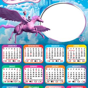 Calendário 2026 Barbie Magic Pegasus PNG Arte Digital