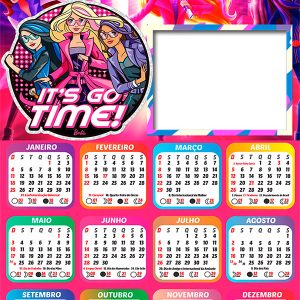 Calendário 2026 Barbie e as Agentes Secretas PNG Arte Digital