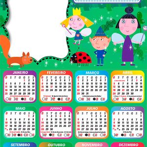 Calendário 2026 Ben e Holly PNG Arte Digital