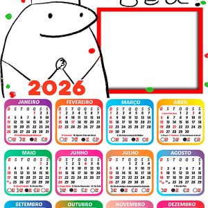 Calendário 2026 Bentô Papai Noel PNG Arte Digital