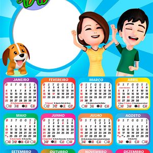 Calendário 2026 Bento e Totó PNG Arte Digital