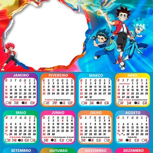 Calendário 2026 Beyblade Burst Turbo PNG Arte Digital