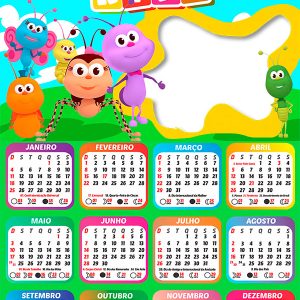 Calendário 2026 Bichikids PNG Arte Digital