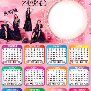 Calendário 2026 Black Pink PNG Arte Digital