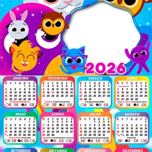 Calendário 2026 Bolofofos PNG Arte Digital