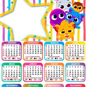 Calendário 2026 Bolofofos Personagens PNG Arte Digital