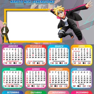 Calendário 2026 Boruto PNG Arte Digital