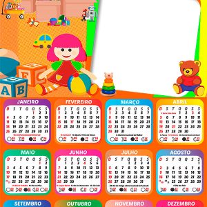 Calendário 2026 Brinquedos PNG Arte Digital