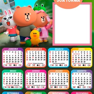 Calendário 2026 Brown e Sua Turma PNG Arte Digital