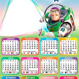 Calendário 2026 Buzz Lightyear PNG Arte Digital