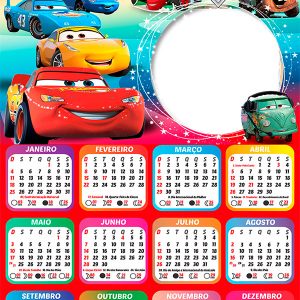 Calendário 2026 Carros Desenho PNG Arte Digital