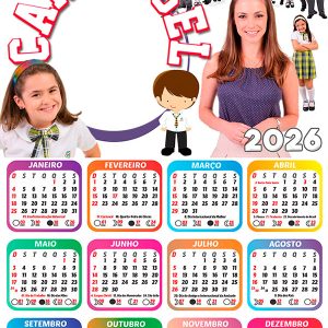 Calendário 2026 Carrossel PNG Arte Digital