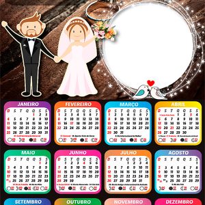 Calendário 2026 Casamento PNG Arte Digital