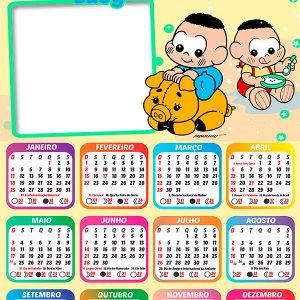 Calendário 2026 Cascão Baby PNG Arte Digital