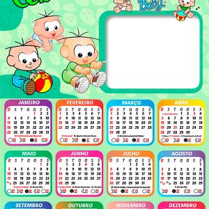Calendário 2026 Cebolinha Baby PNG Arte Digital