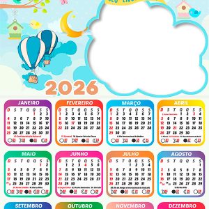 Calendário 2026 Céu Encantado PNG Arte Digital