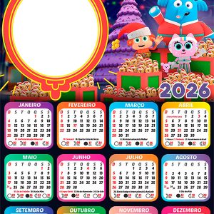 Calendário 2026 Chico Bon Bon A Maior Festa do Ano Arte Digital