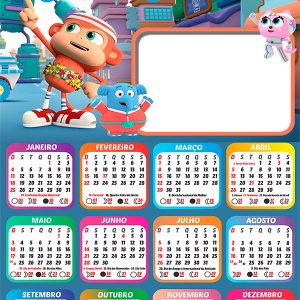 Calendário 2026 Chico Bon Bon PNG Arte Digital